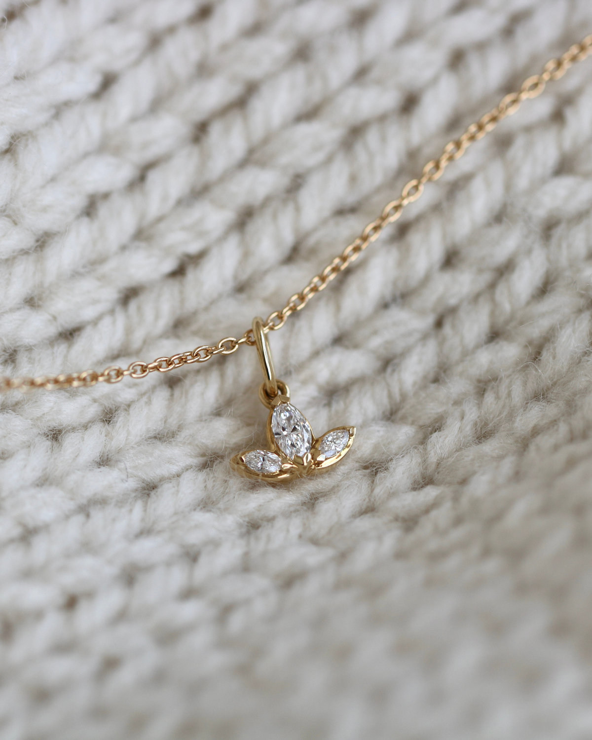 Inner Peace Lotus Diamond Pendant - 18kt White Gold