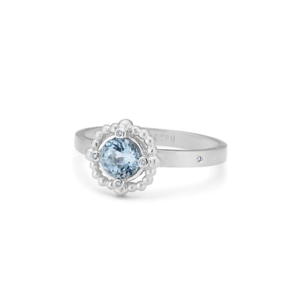 Orbit Blue Ring - 18kt White Gold