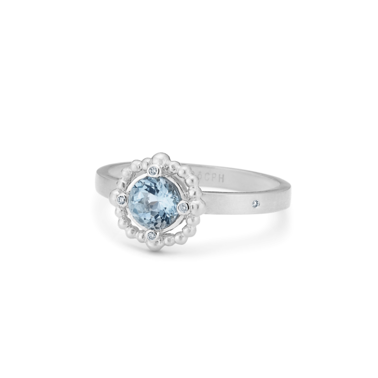 Orbit Blue Ring - 18kt White Gold