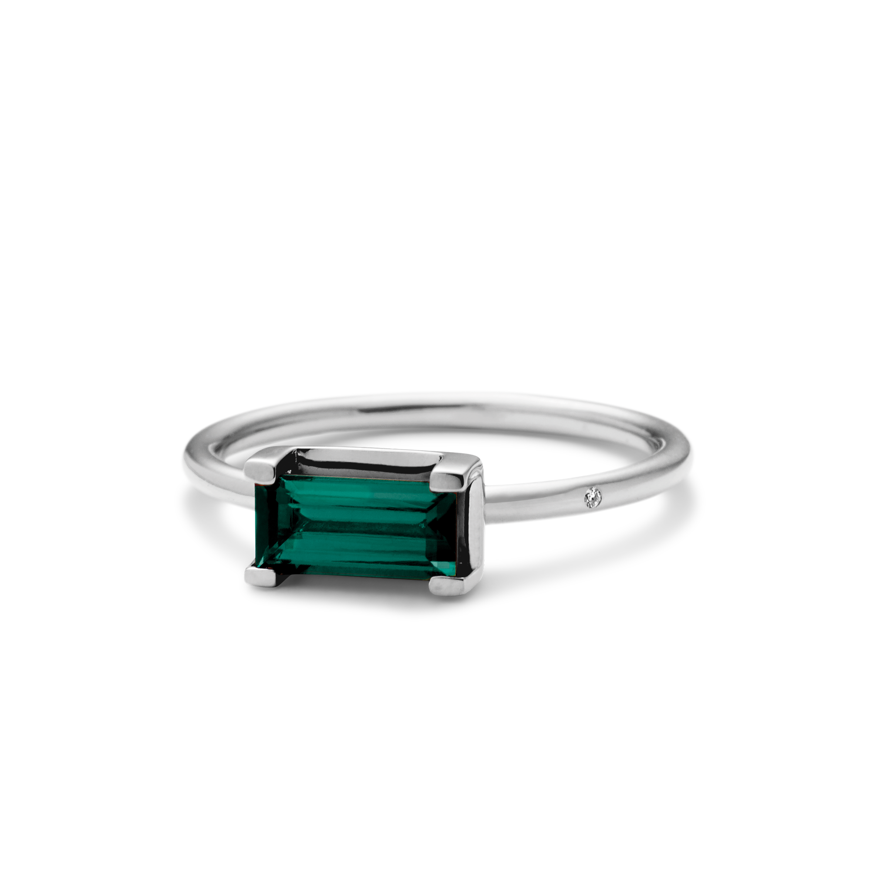 Nord Green Ring - 18kt White Gold