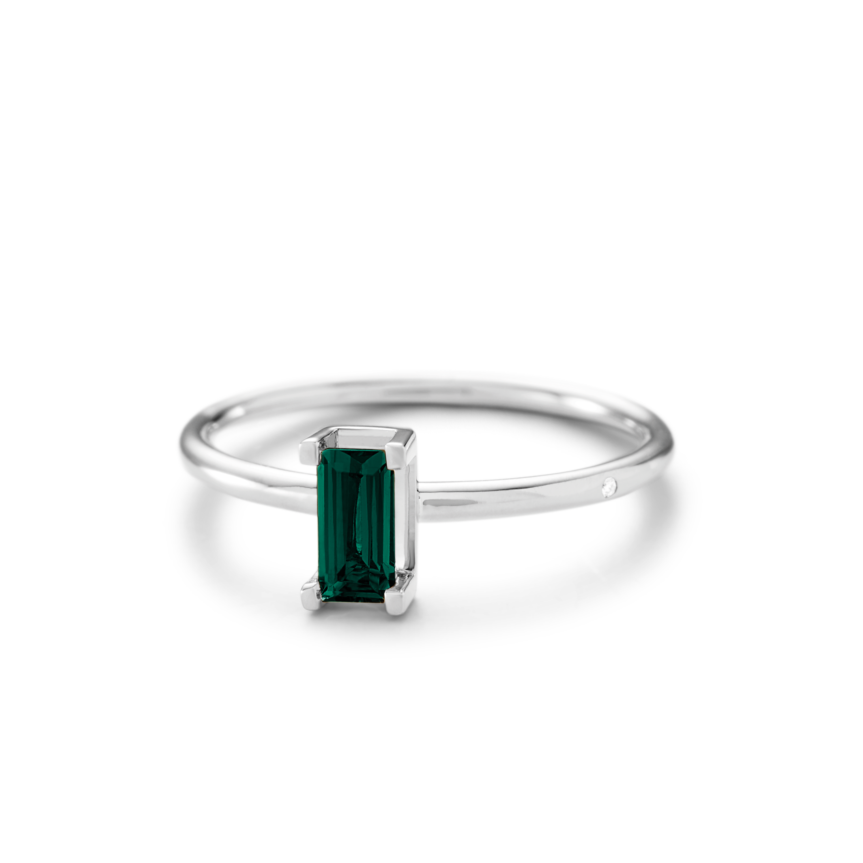 Nord Green ring S turned - 18kt White Gold