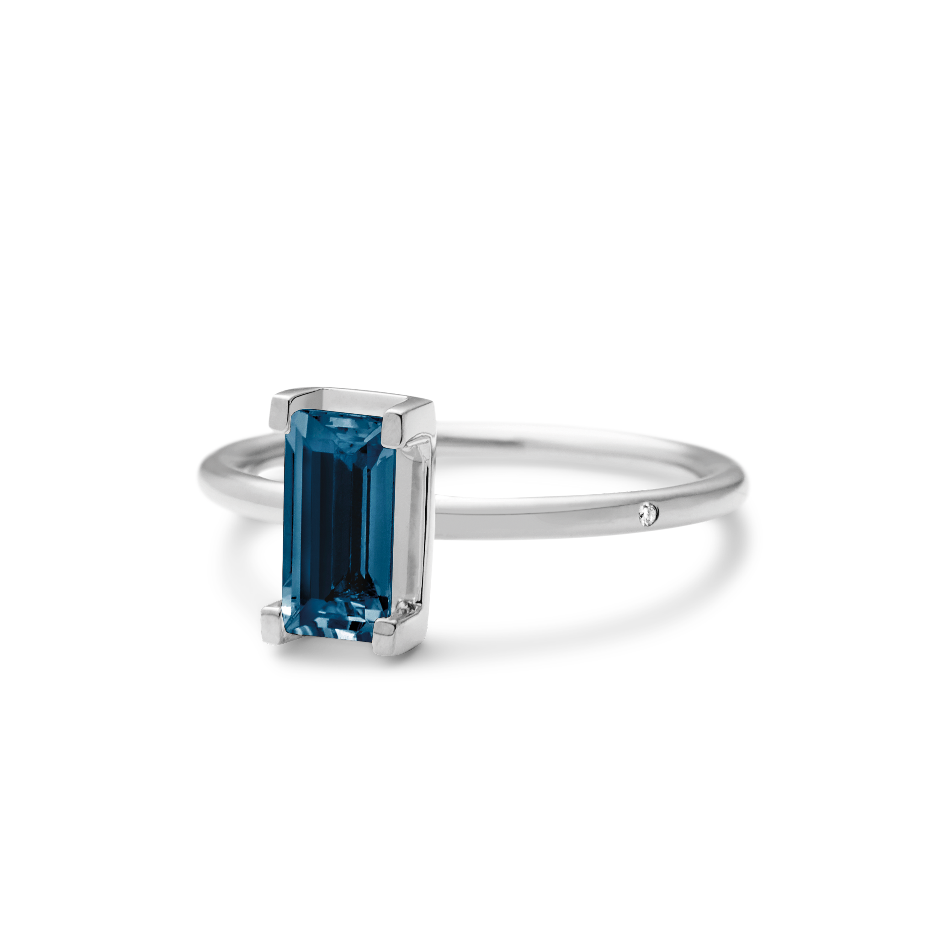 Nord London Blue Ring Turned - 18kt White Gold