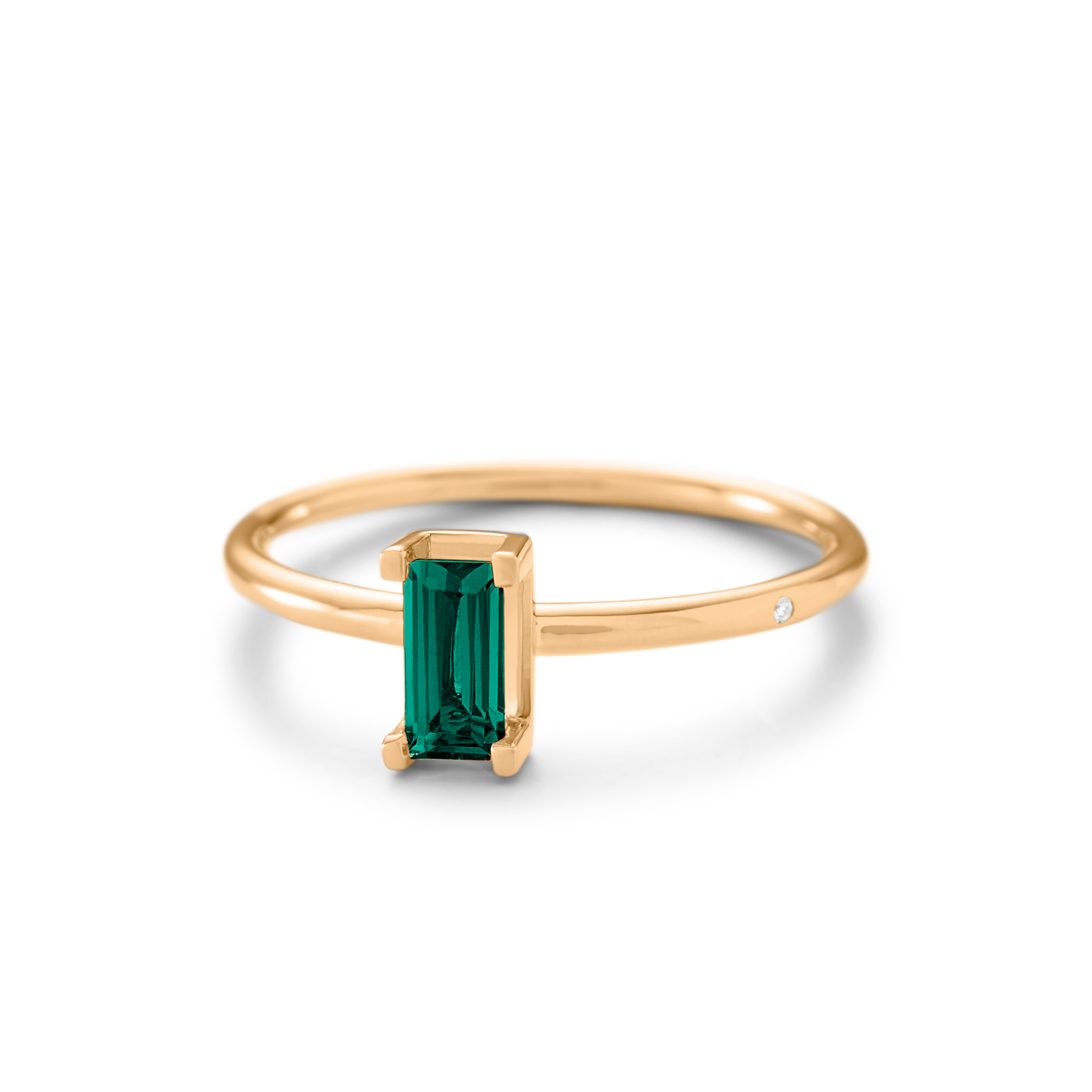 Nord Green Ring S Turned - 18kt Yellow Gold
