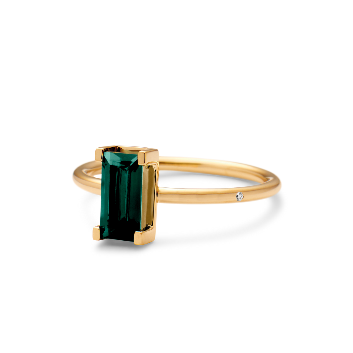 Nord Green Ring Turned - 18kt Yellow Gold
