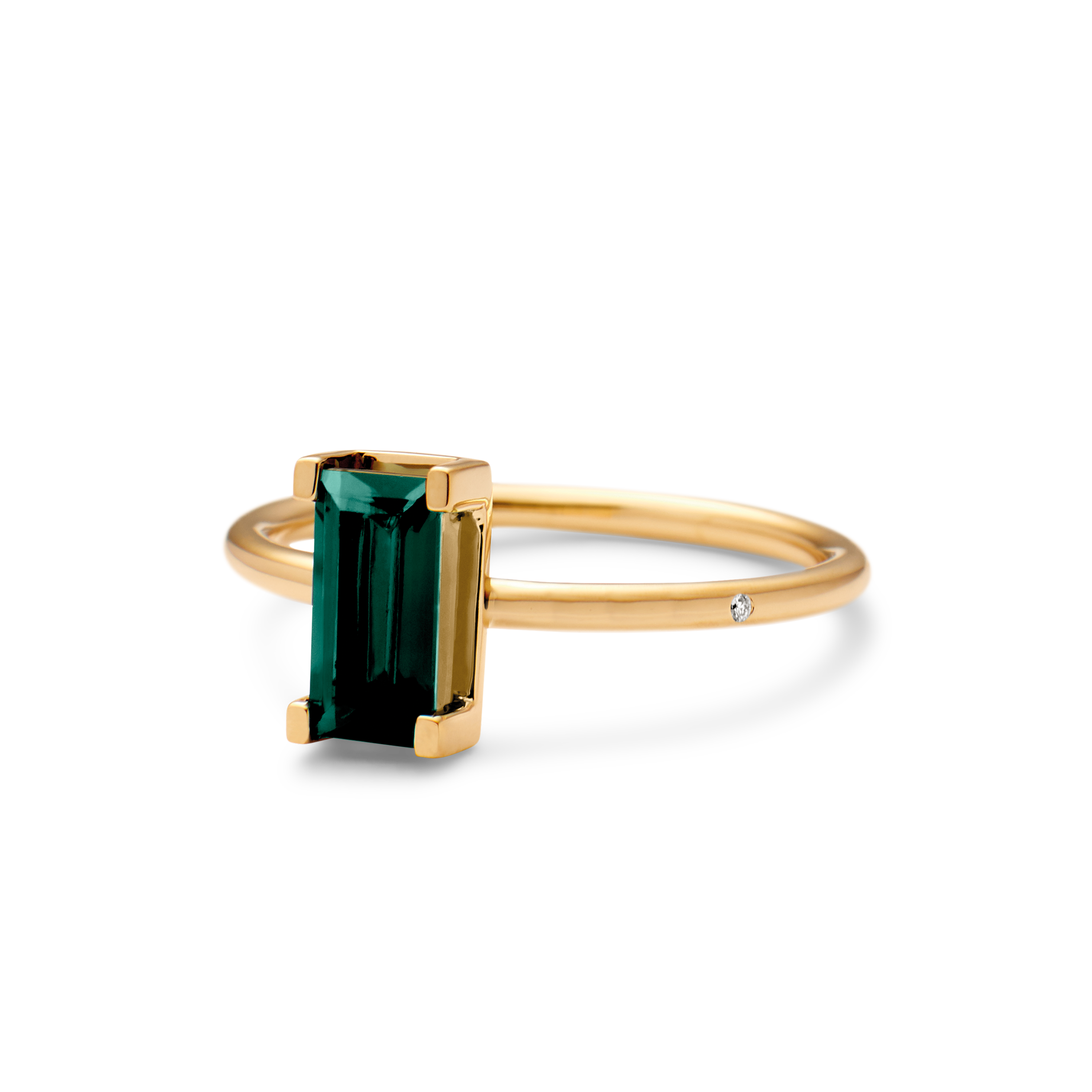 Nord Green Ring Turned - 18kt Yellow Gold