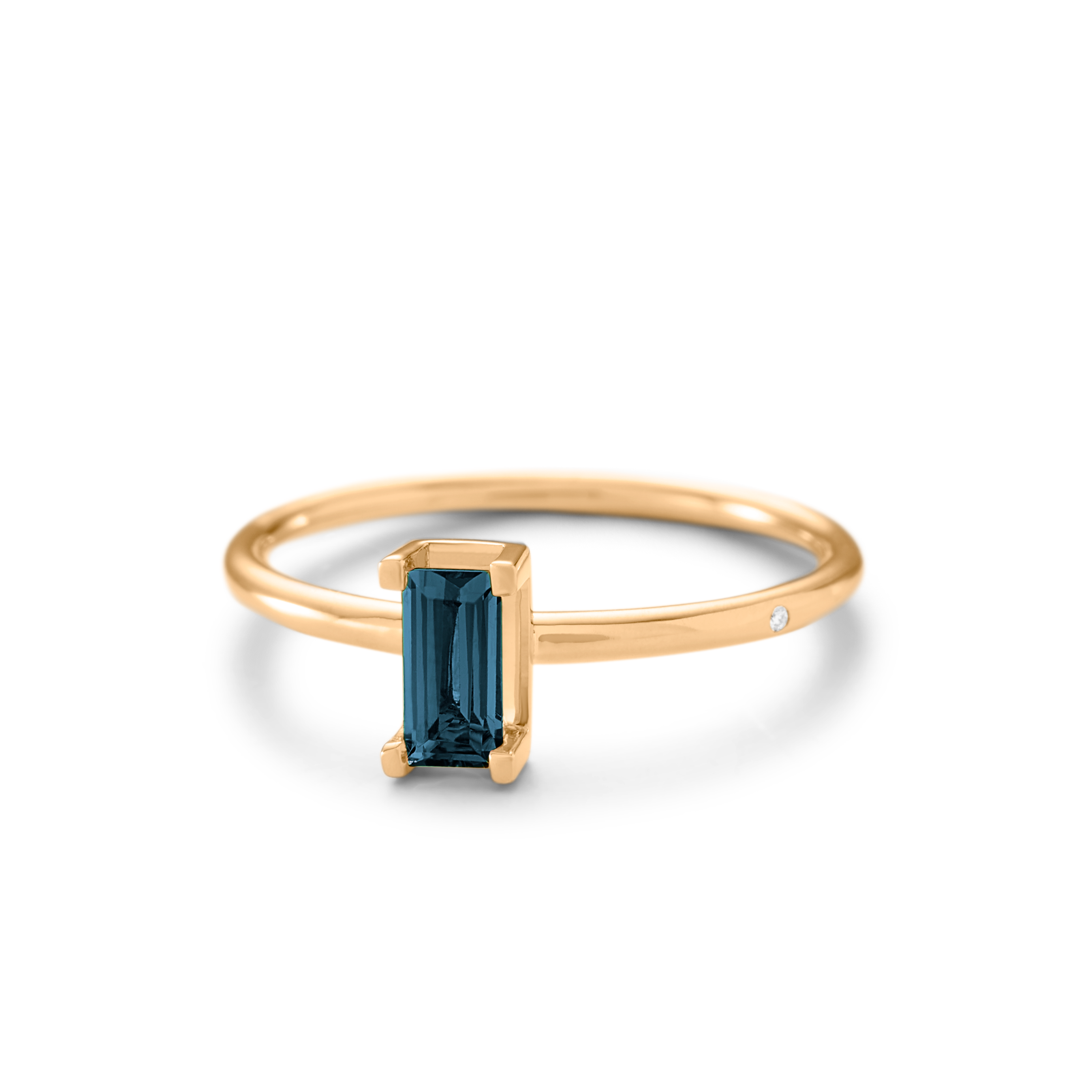 Nord London Blue Ring S Turned - 18kt Yellow Gold