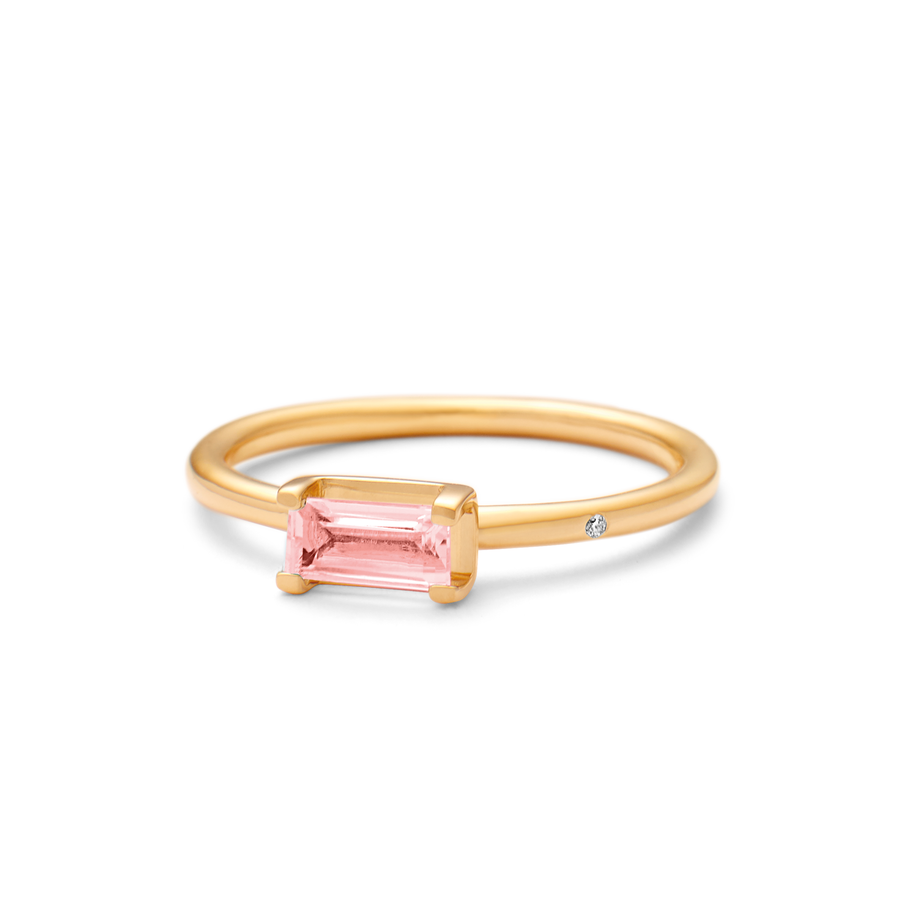 Nord Pink Ring S - 18kt Yellow Gold