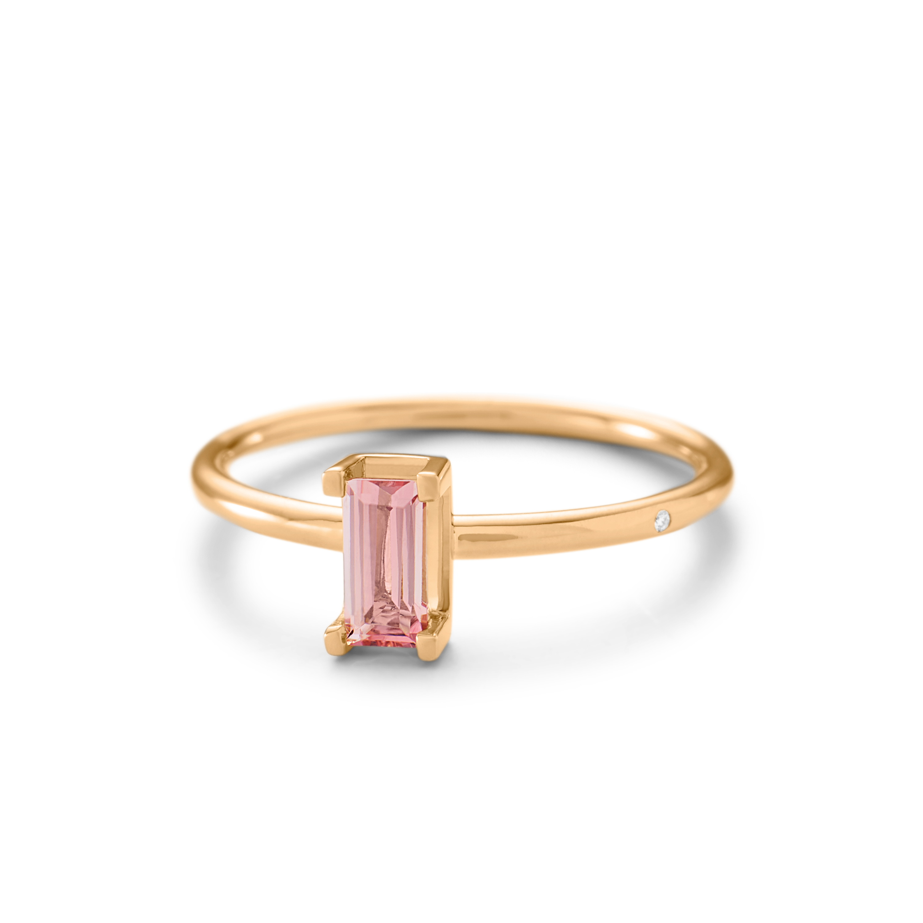 Nord Pink Ring S Turned - 18kt Yellow Gold