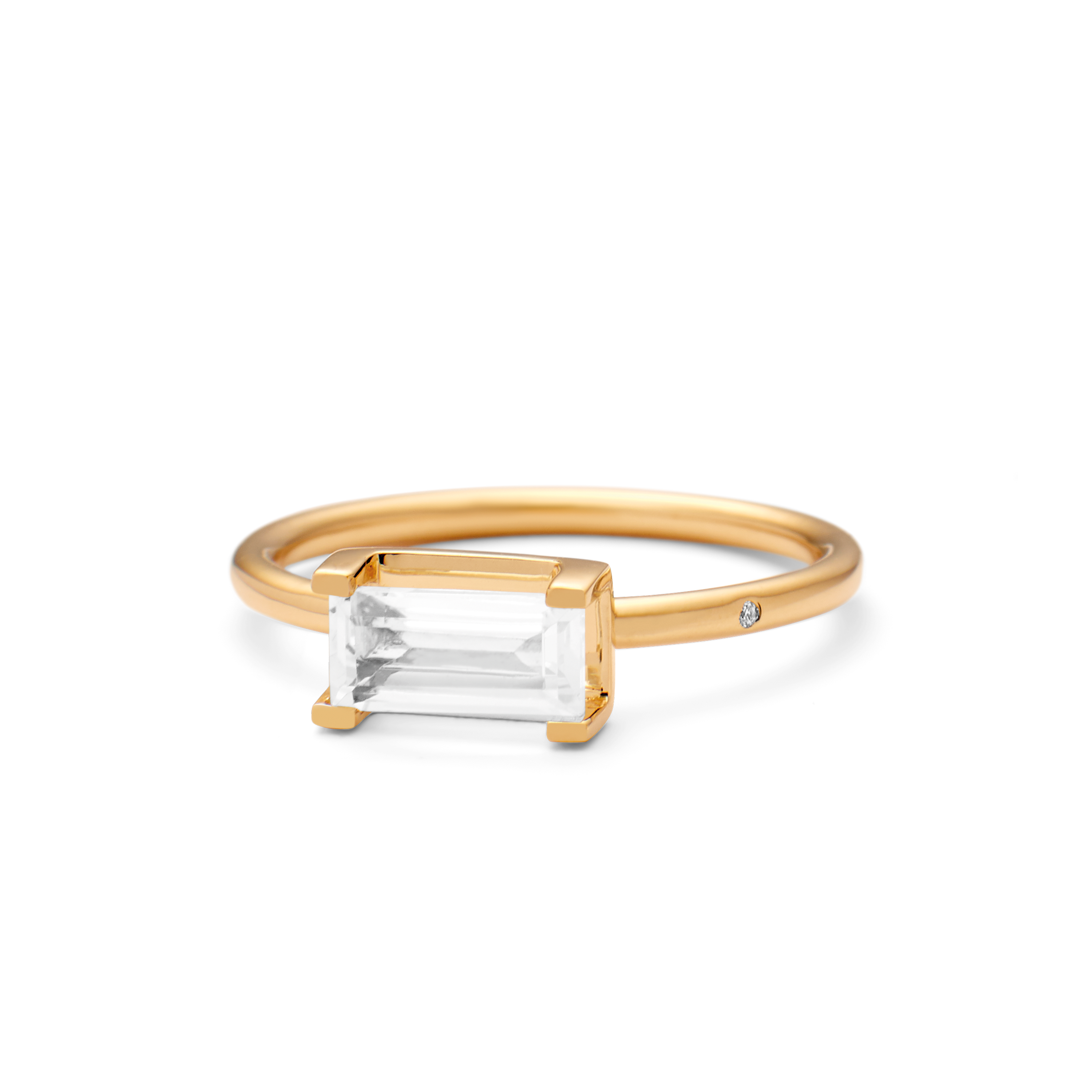 Nord White Ring - 18kt Yellow Gold