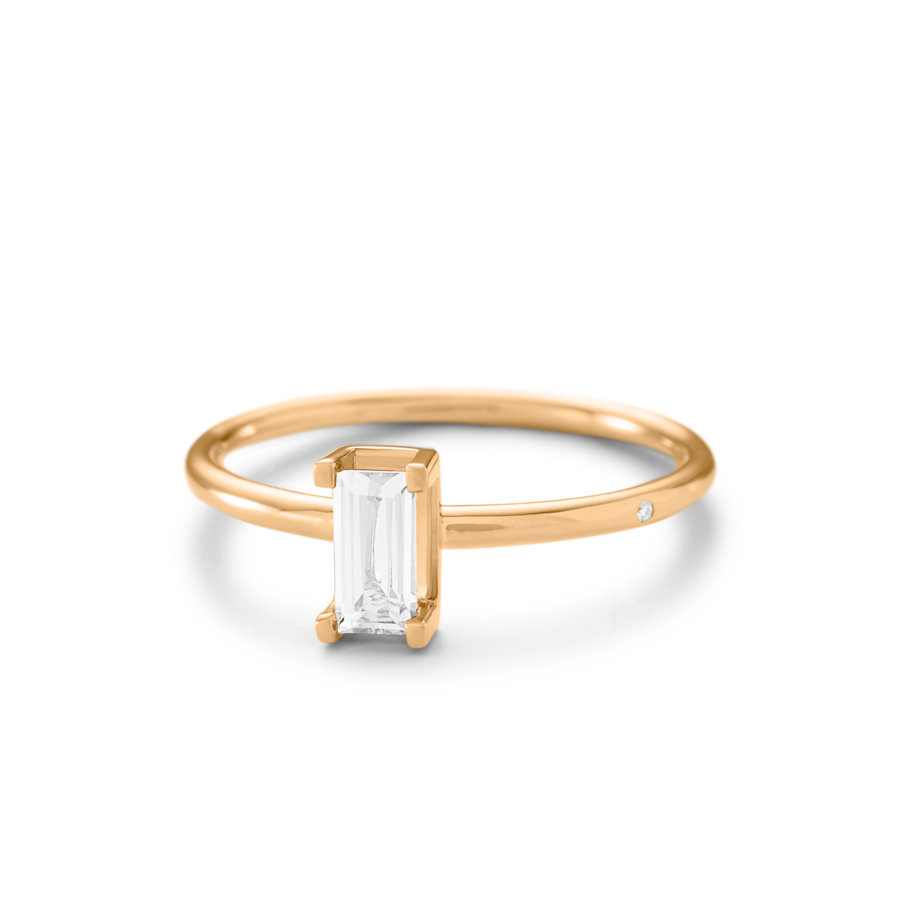Nord White Ring S Turned - 18kt Yellow Gold