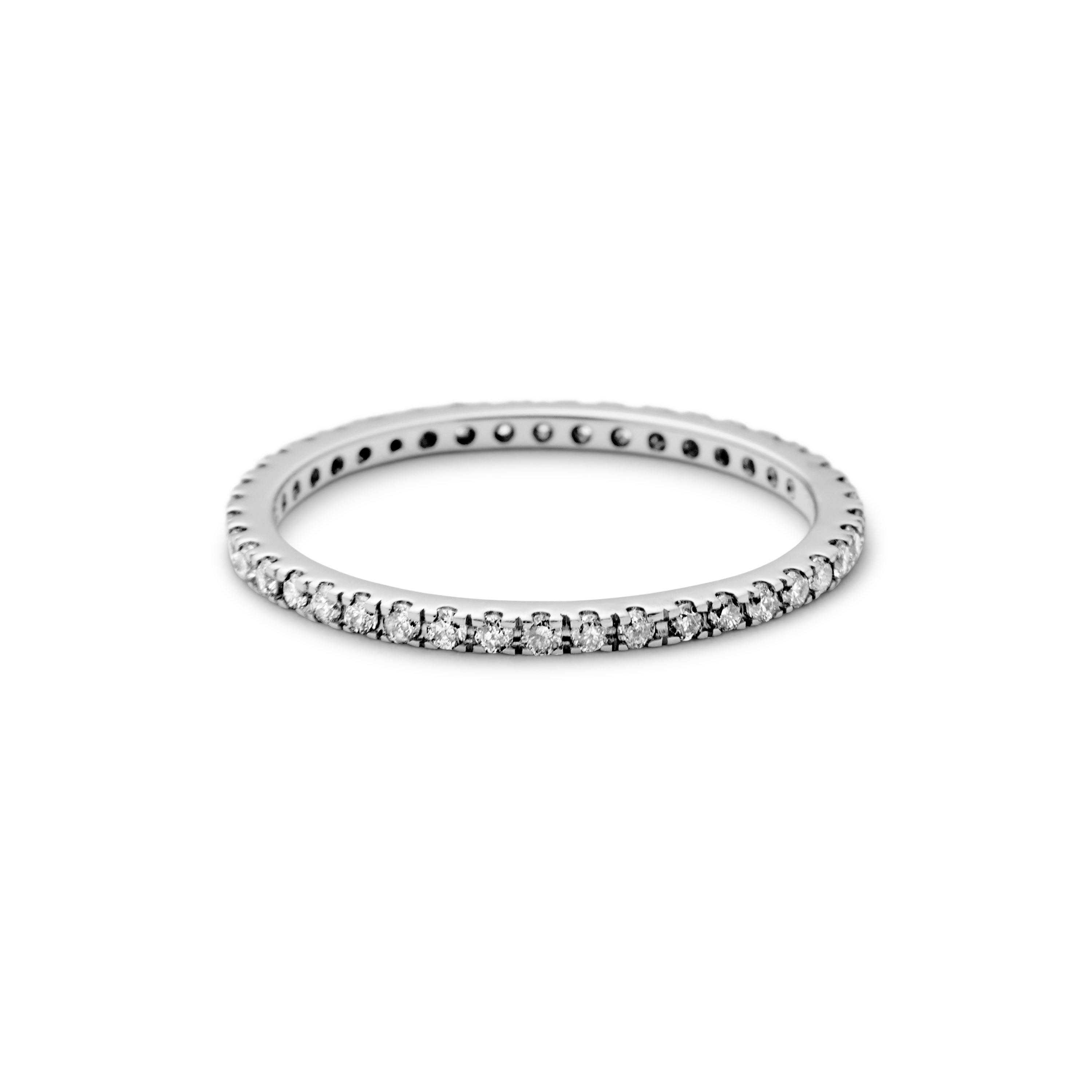 Rock Classic Grey Diamond Ring - 18kt White Gold