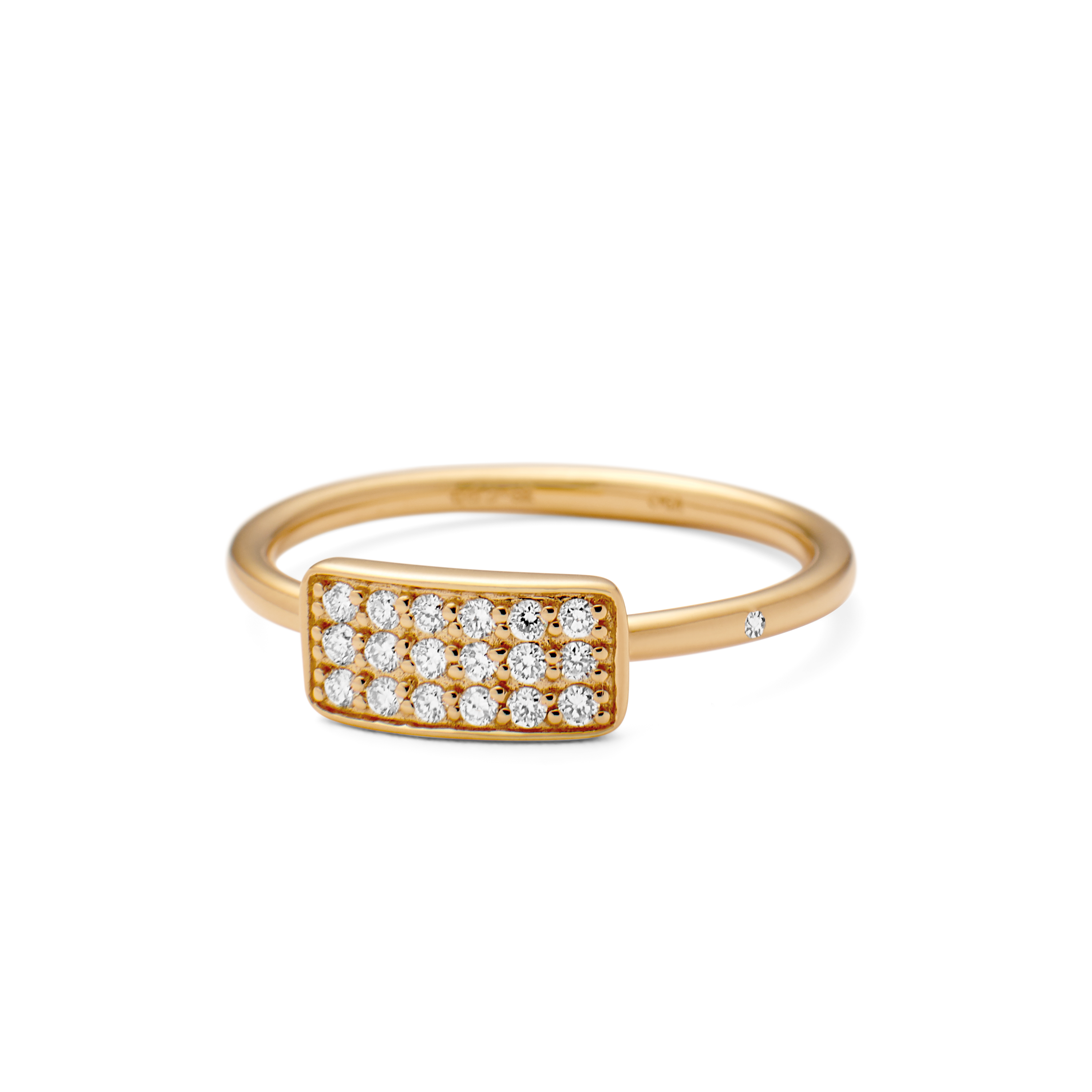Square Diamond Ring - 18kt Yellow Gold