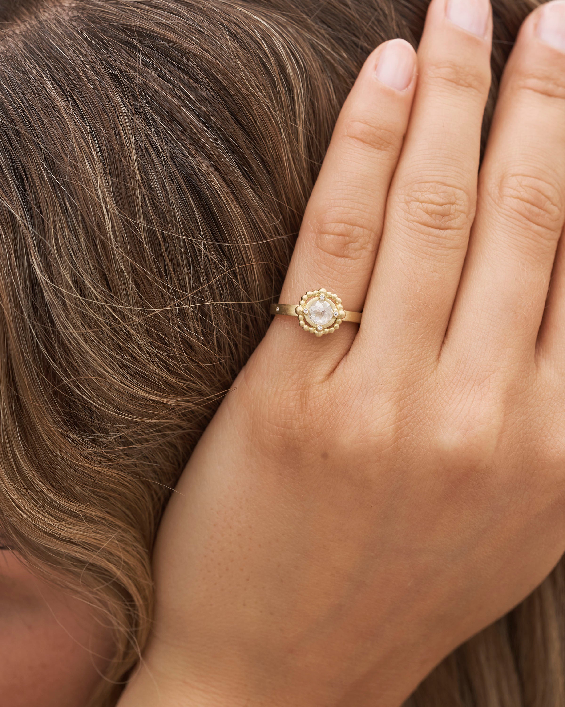 Orbit Grey Diamond Ring - 18kt Yellow Gold