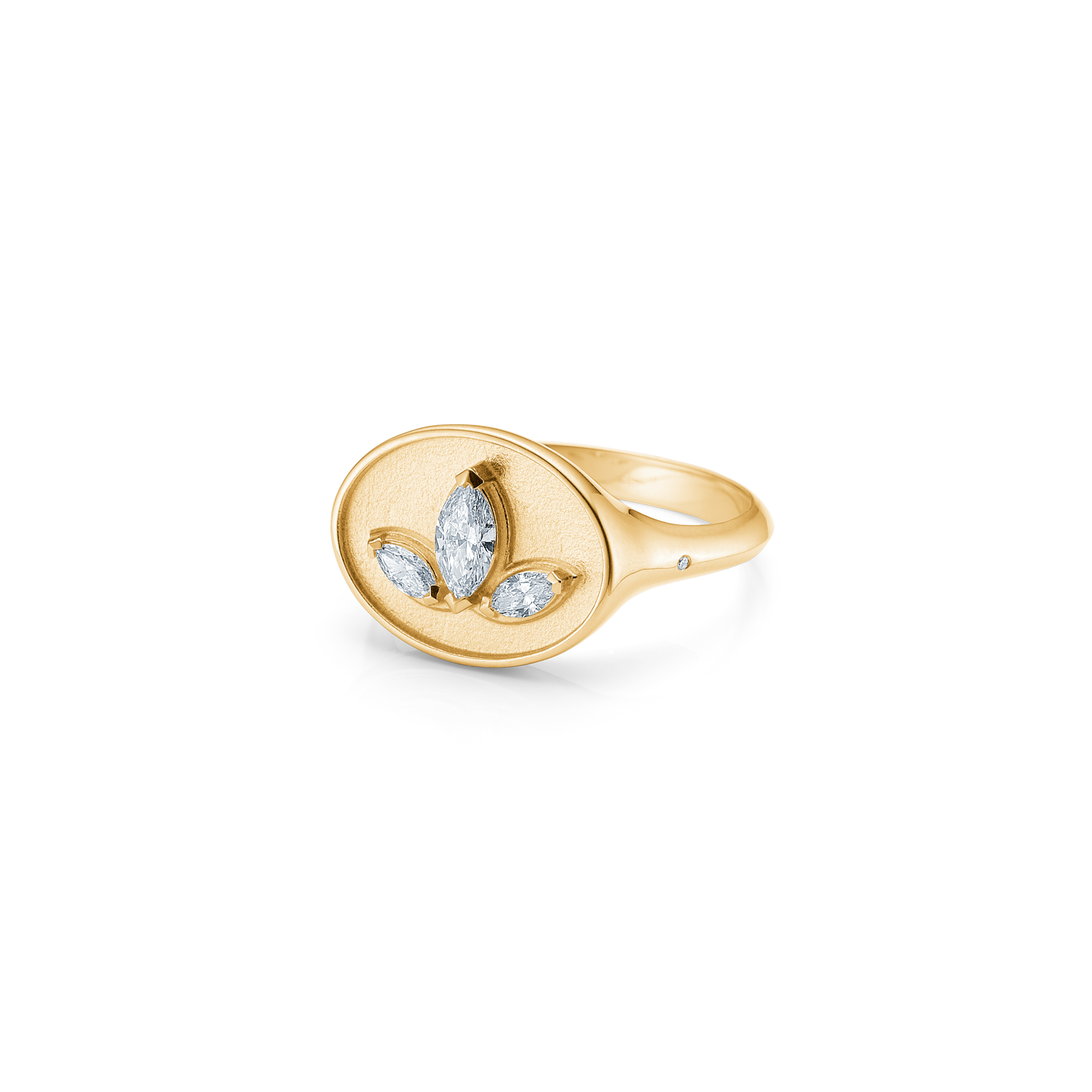 Inner Peace Lotus diamond ring - 18kt Yellow Gold