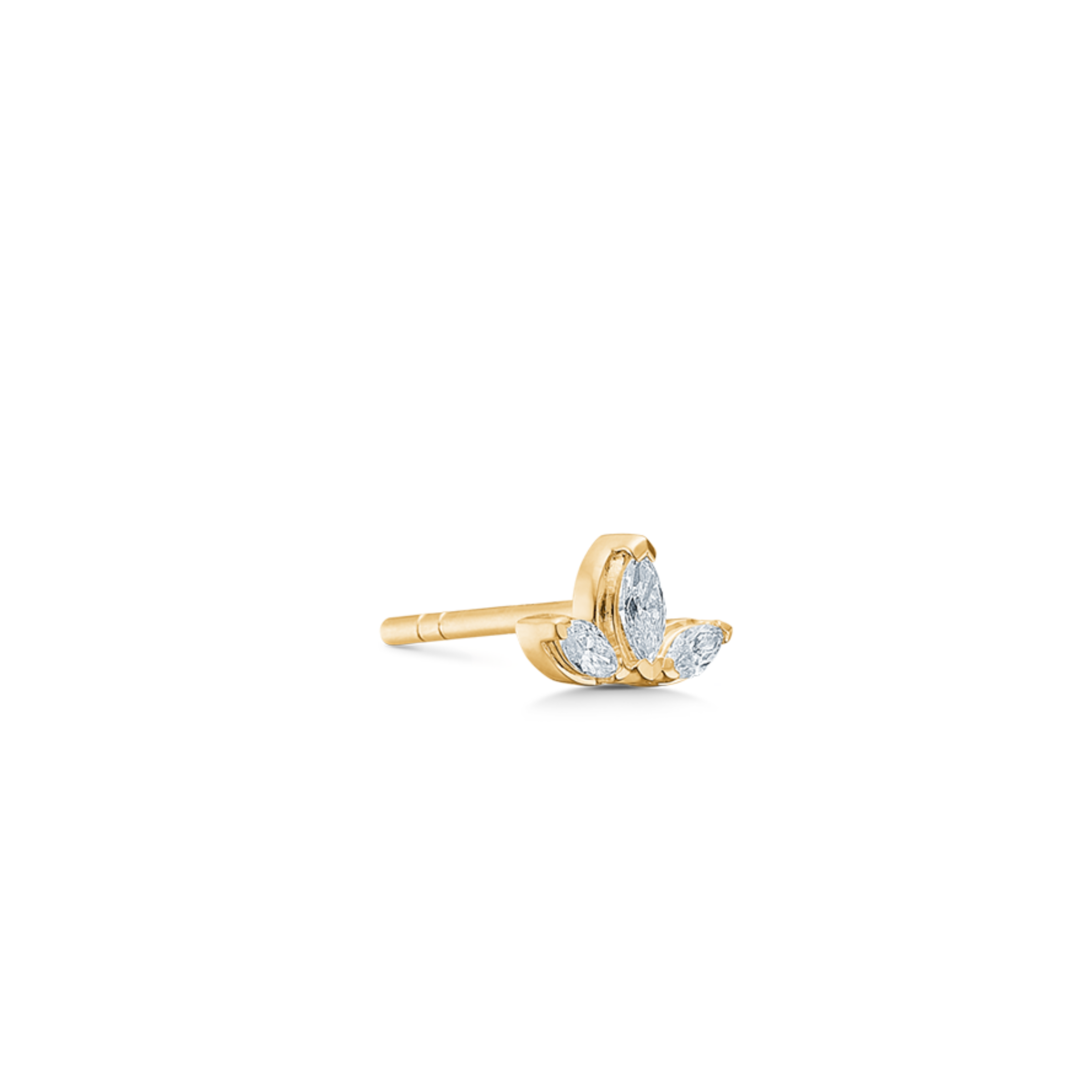 Inner Peace Lotus Diamond Earring – 18kt Yellow Gold