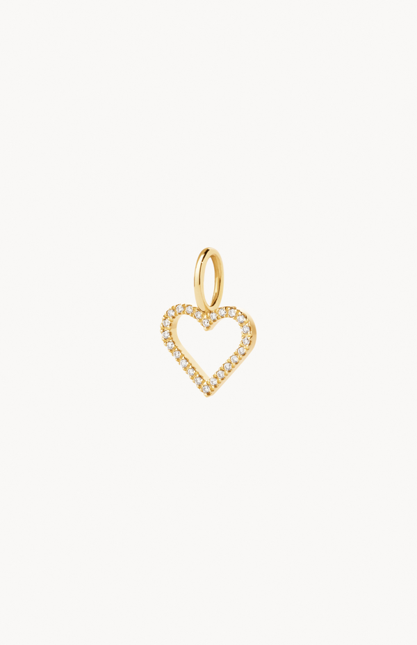 Symbols Open Heart Diamond pendant - 18kt Yellow Gold