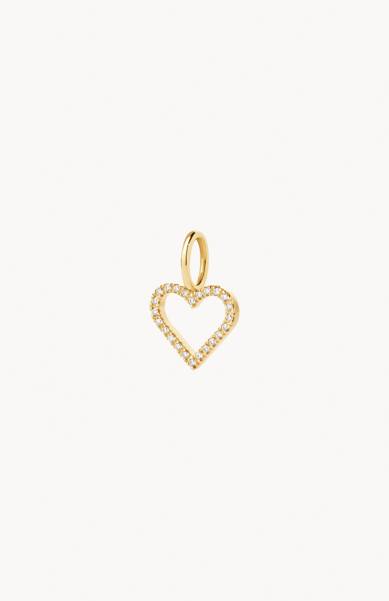 Symbols Open Heart Diamond pendant - 18kt Yellow Gold