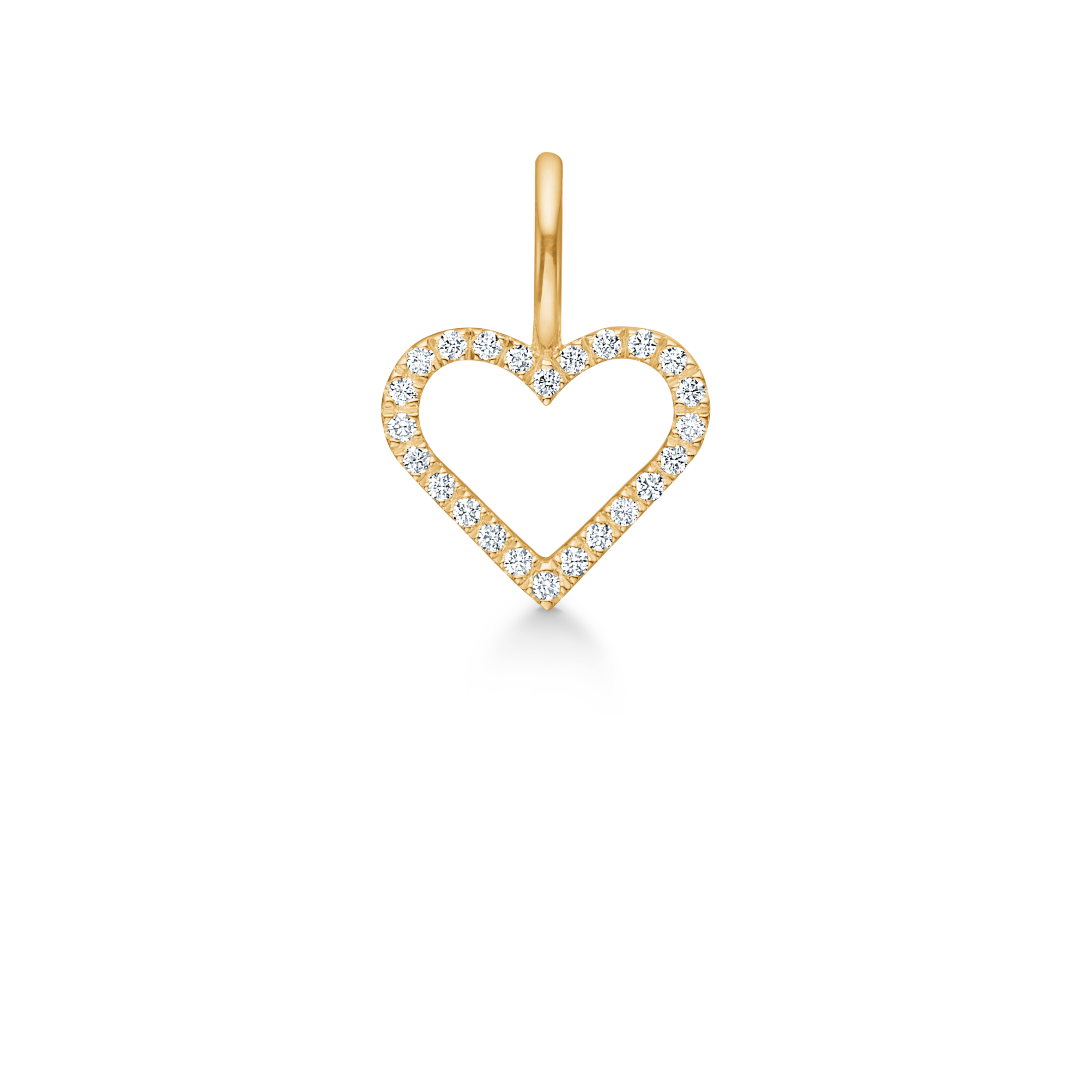 Symbols Open Heart Diamond pendant - 18kt Yellow Gold