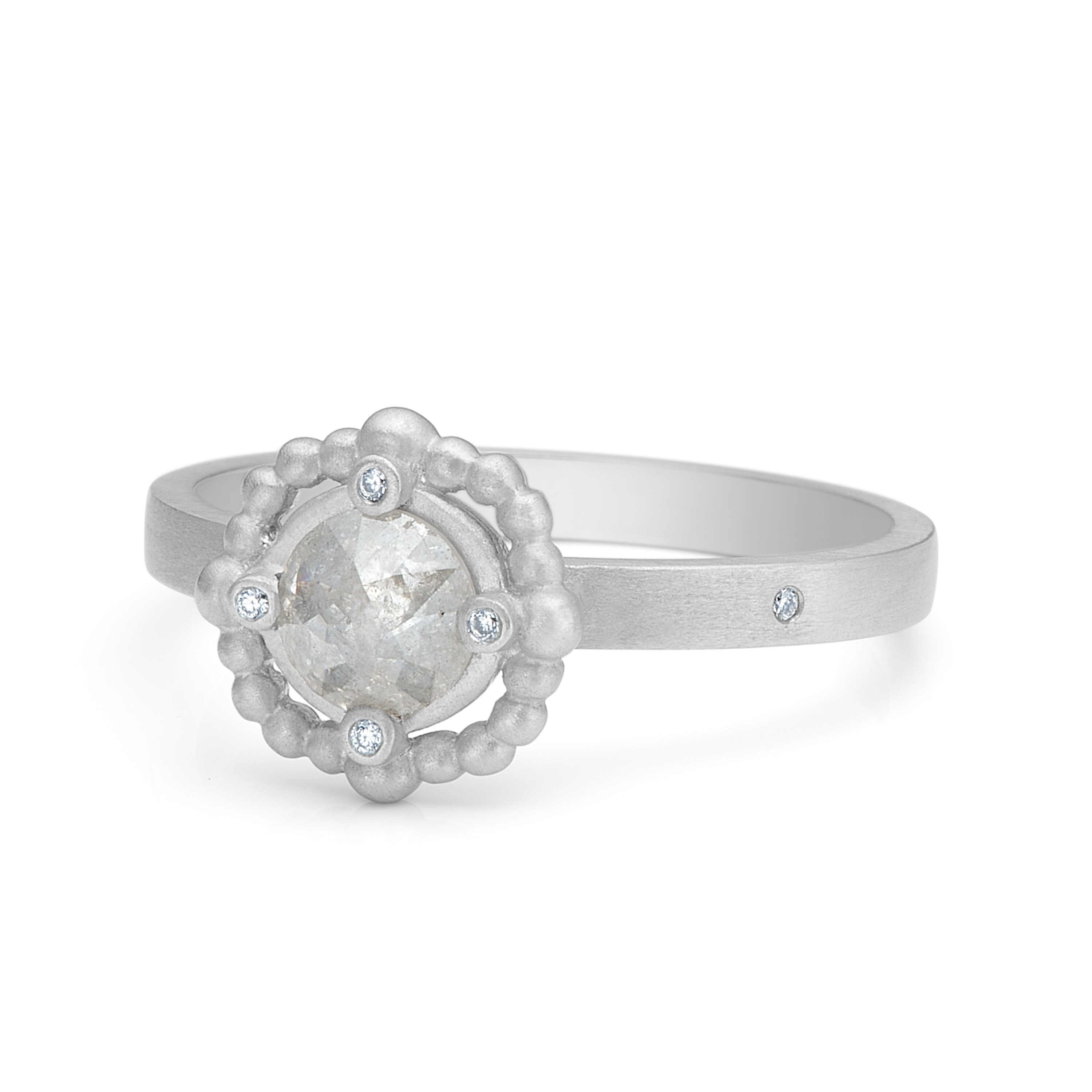 Orbit Grey Diamond Ring - 18kt White Gold