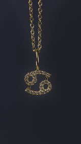 My Zodiac diamond Cancer Pendant - 18kt Yellow Gold