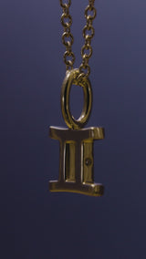 My Zodiac diamond Gemini Pendant - 18kt Yellow Gold