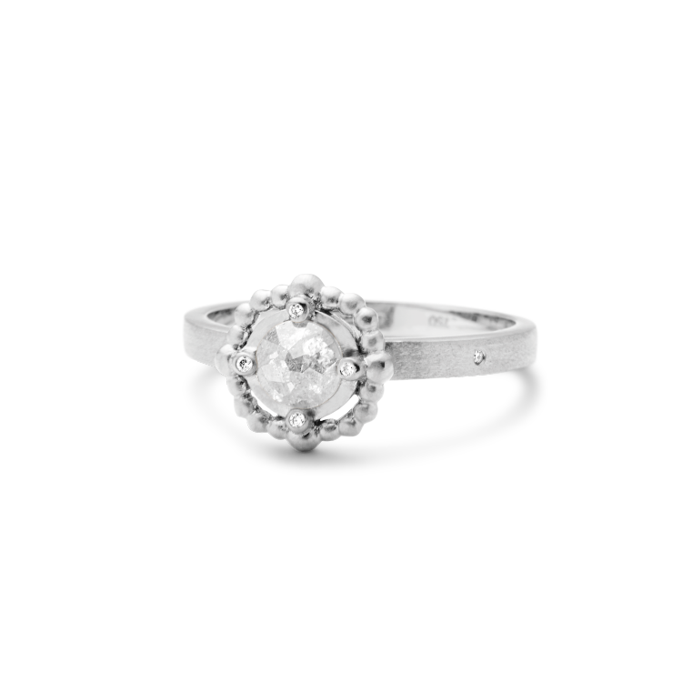 Orbit Grey Diamond Ring - 18kt White Gold