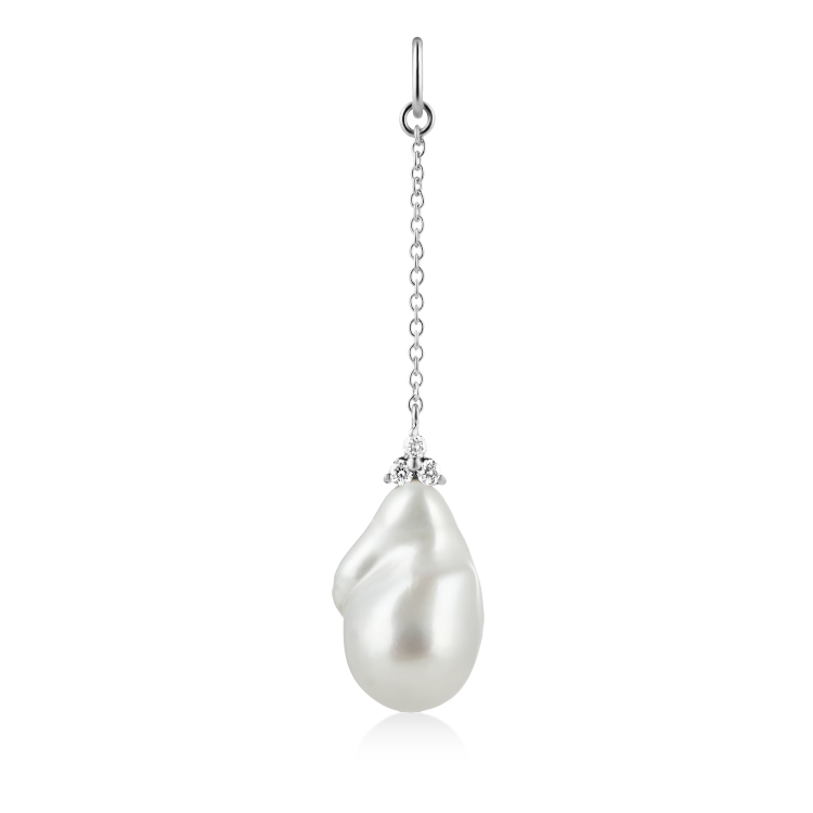 Fryd Baroque Pearl Ear-Pendant - 18kt White Gold
