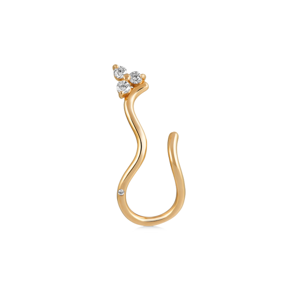 Fryd Wave Diamond Earring Right - 18kt Yellow Gold