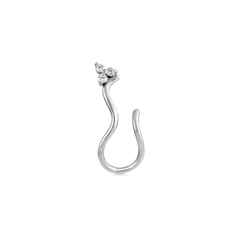 Fryd Wave Diamond Earring Right - 18kt White Gold