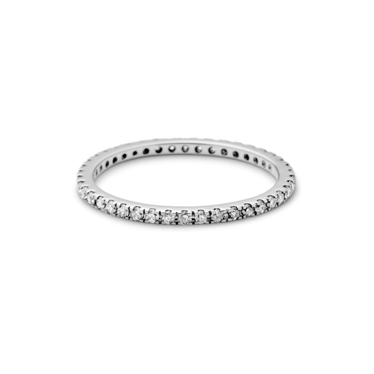 Rock Classic Grey Diamond Ring - 18kt White Gold