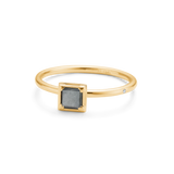Raw Diamond Ring - 18kt Yellow Gold