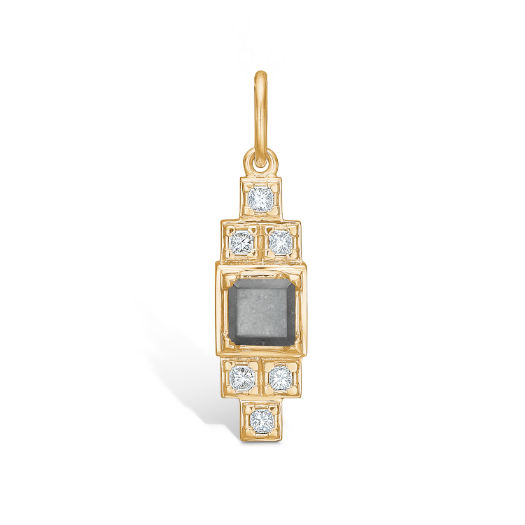 Raw Classic Diamond Pendant - 18kt Yellow Gold