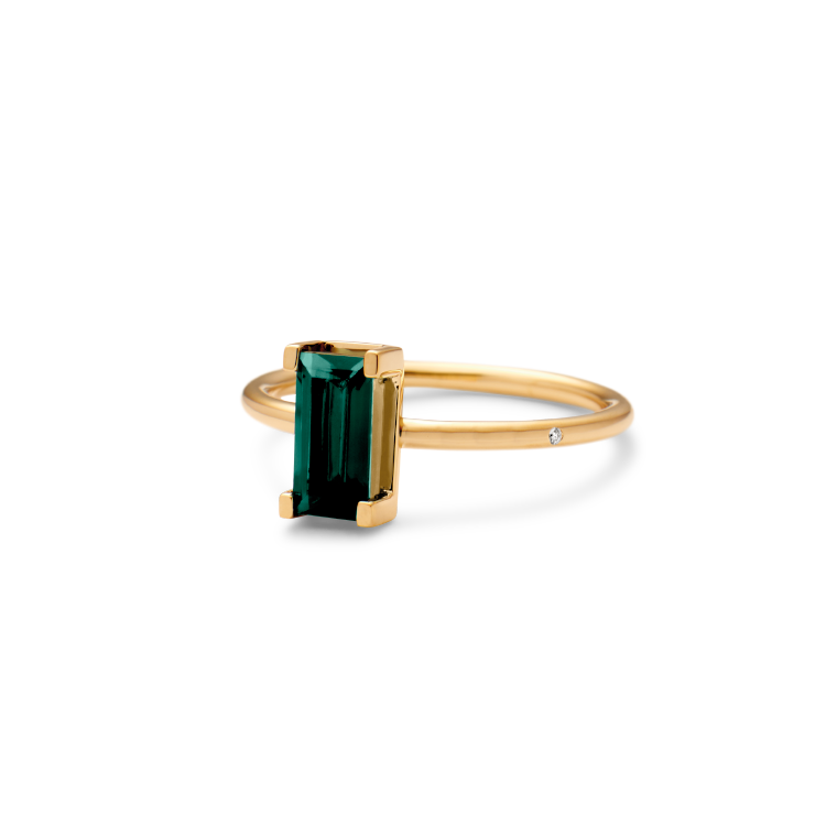Nord Green Ring Turned - 18kt Yellow Gold