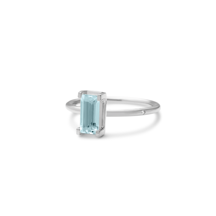 Nord Blue Ring Turned - 18kt White Gold