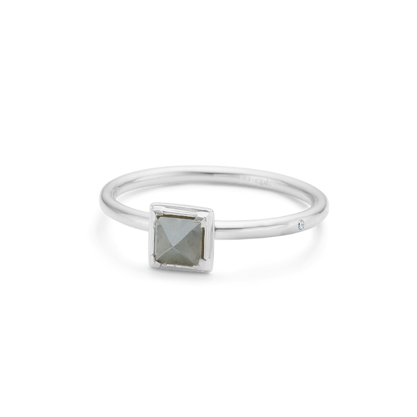 Raw Pointy Diamond Ring - 18kt White Gold