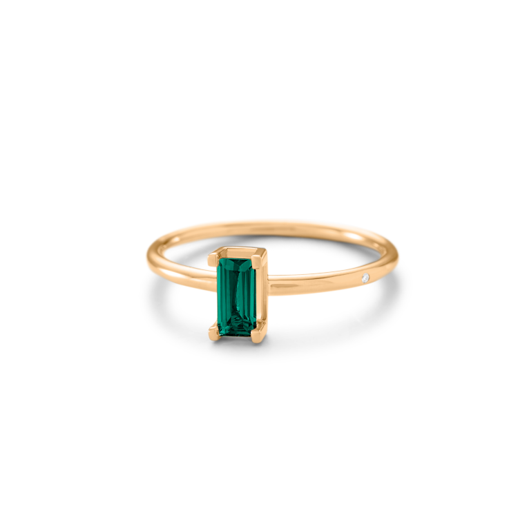 Nord Green Ring S Turned - 18kt Yellow Gold
