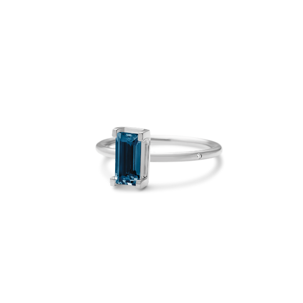 Nord London Blue Ring Turned - 18kt White Gold