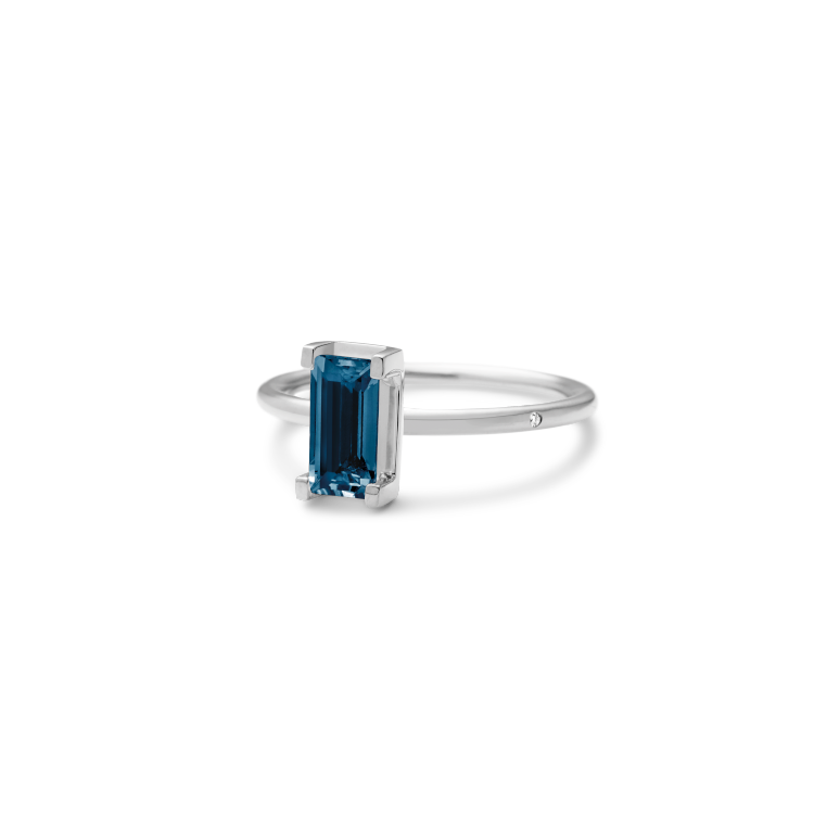 Nord London Blue Ring Turned - 18kt White Gold