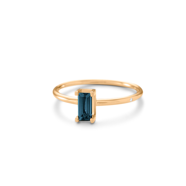 Nord London Blue Ring S Turned - 18kt Yellow Gold