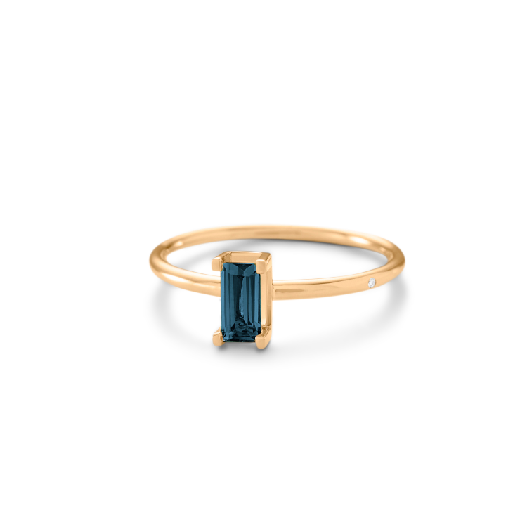 Nord London Blue Ring S Turned - 18kt Yellow Gold