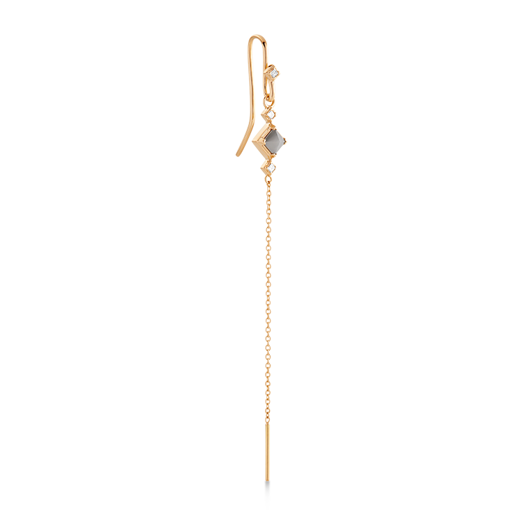 Raw Classic Pointy Diamond Earring - 18kt Yellow Gold