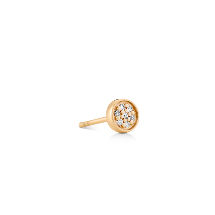 Rock Diamond Earring - 18kt Yellow Gold