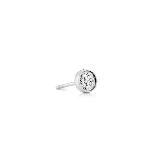 Rock Diamond Earring - 18kt White Gold