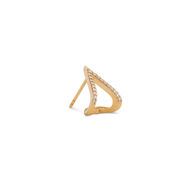 Rock Heart Diamond Earring L - 18kt Yellow Gold