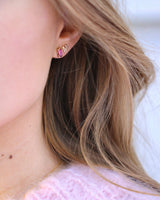 Nord Pink Earring - 18kt Yellow Gold