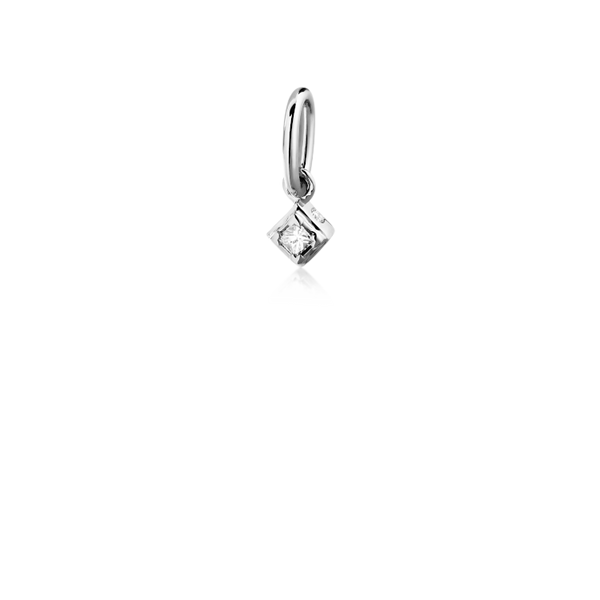 Raw Classic Diamond Pendant S - 18kt White Gold