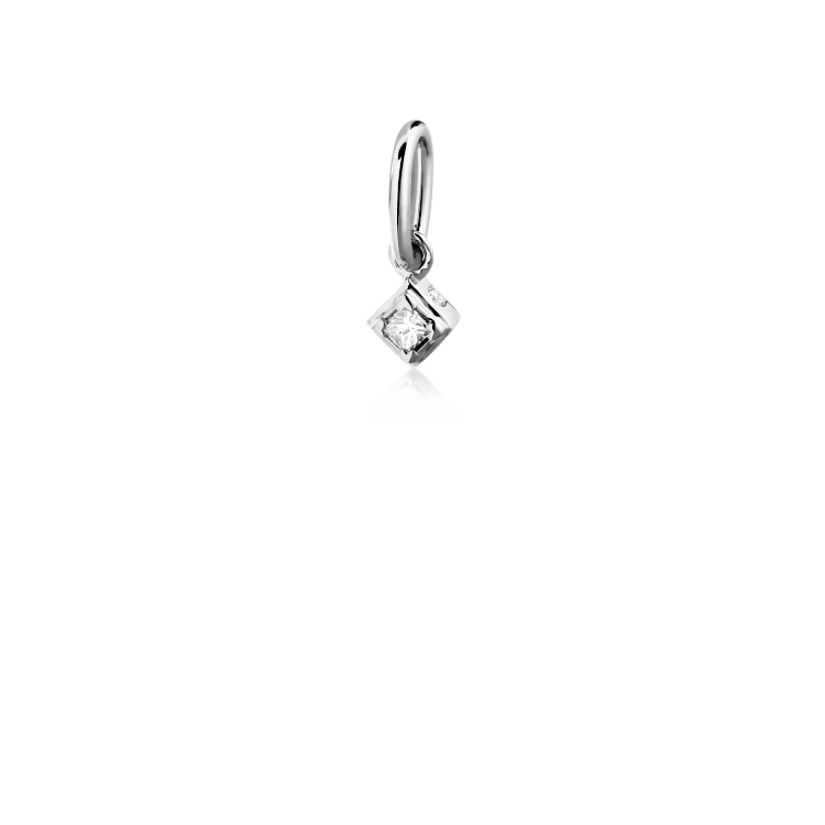 Raw Classic Diamond Pendant S - 18kt White Gold