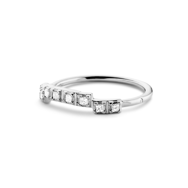 Raw Classic Diamond Ring Curve - 18kt White Gold