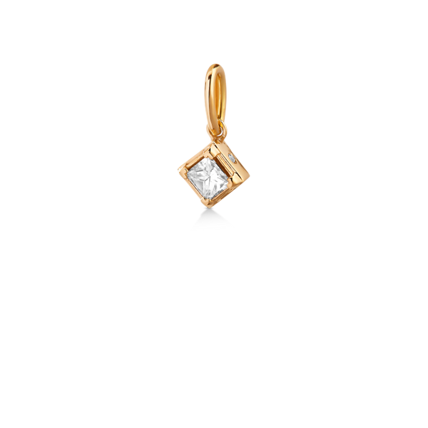 Raw Classic Diamond Pendant M - 18kt Yellow Gold