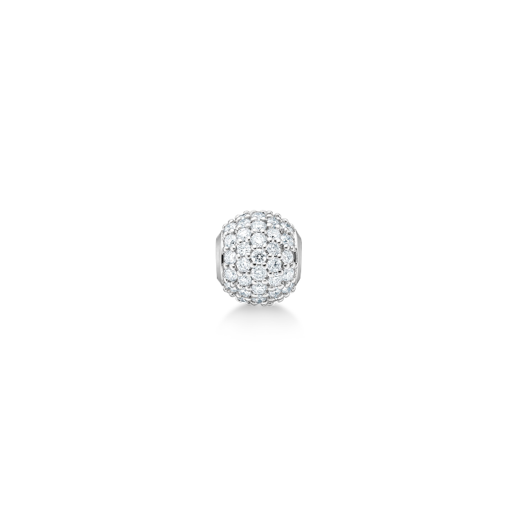 Inner Peace Petit Diamond Bead - 18kt White Gold